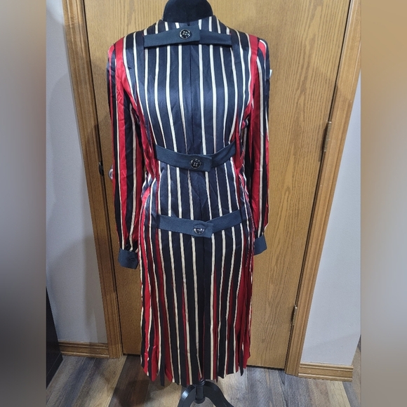 James GALANOS for MARTHA Vintage 80s Silk Striped Dress - MINT - Fits Sz 6 - Picture 2 of 11